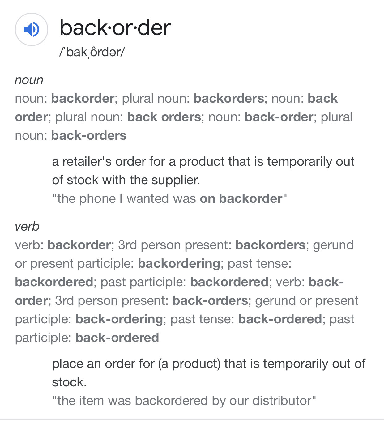 definition of backorder